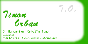 timon orban business card